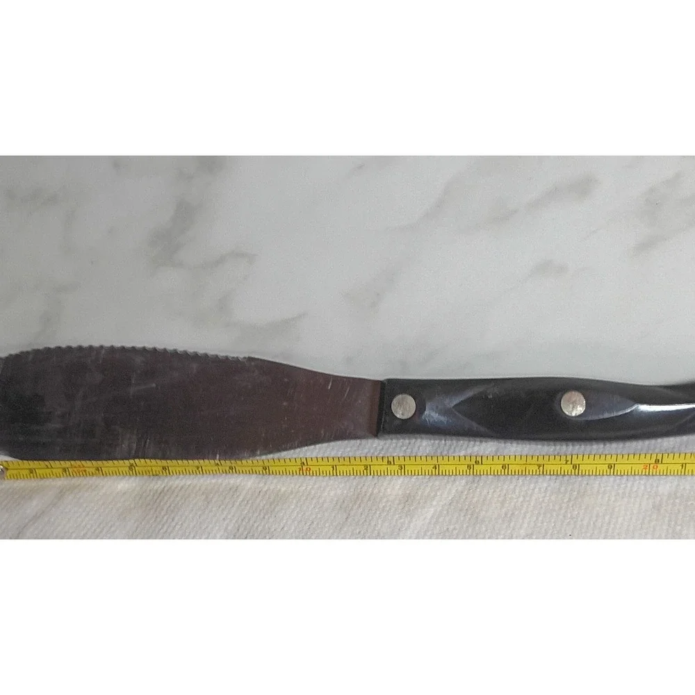 Cutco Spatula Spreader 1768 Black Handle Double-D Edge Serrated Knife Made USA